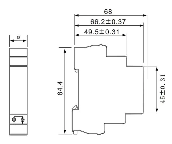Dimension-Drawing-of-TPD3-DIN-Rail-Indicator-Light