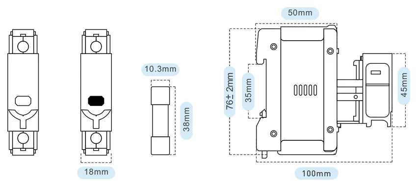 Dimension-Drawing-of-TPF7-32-DC-Fuse-holder
