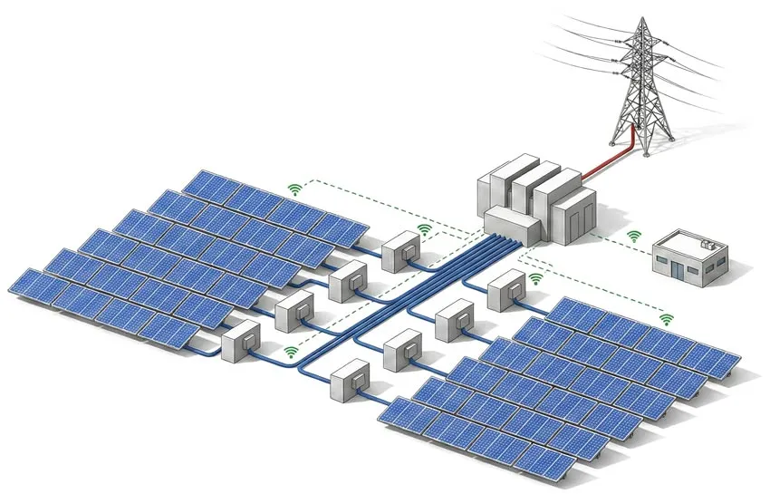 PV-combiner-box-application-in-ground-mounted-solar-power-plant