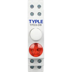 TPD3-DB-DIN rail signal and control module with Button front view