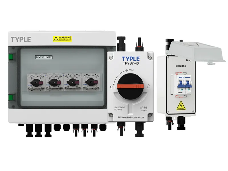 PV isolator box series, enclosed DC isolator switches in IP65-rated housings